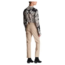 Pantalon Plissé en Gabardine de Coton