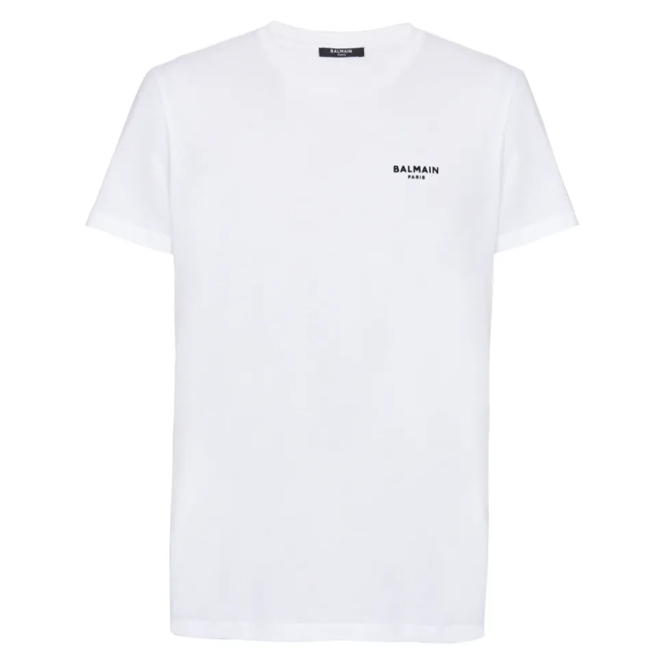 Paris flocked short-sleeved T-shirt
