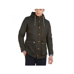 Parka en Coton Ciré Jeu Olive