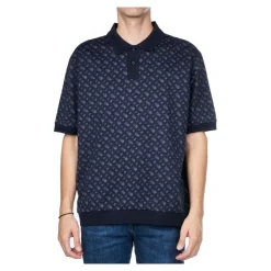 Polo Bleu en Coton avec Monogramme
