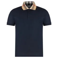 Polo en Coton à Col Contrastant