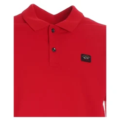 Polo en Coton Rouge avec Détail Logo