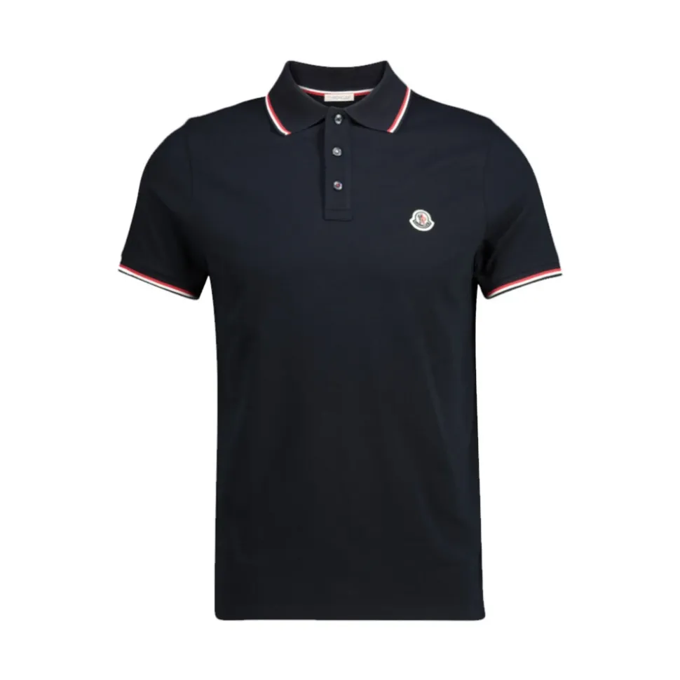 Polo en piqué avec bordure tricolore
