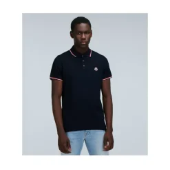 Polo en piqué avec bordure tricolore