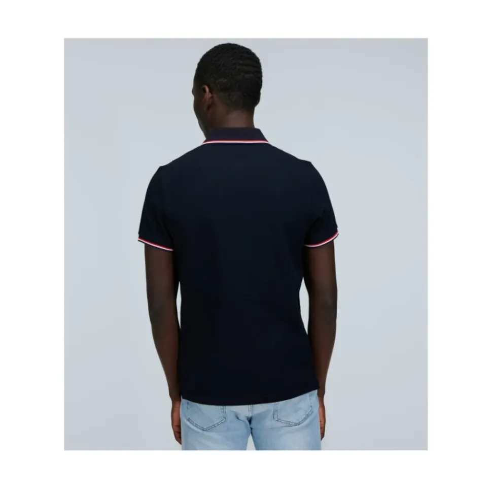 Polo en piqué avec bordure tricolore