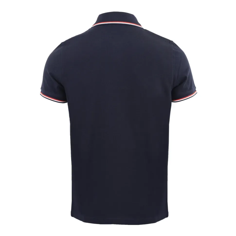 Polo en piqué avec bordure tricolore