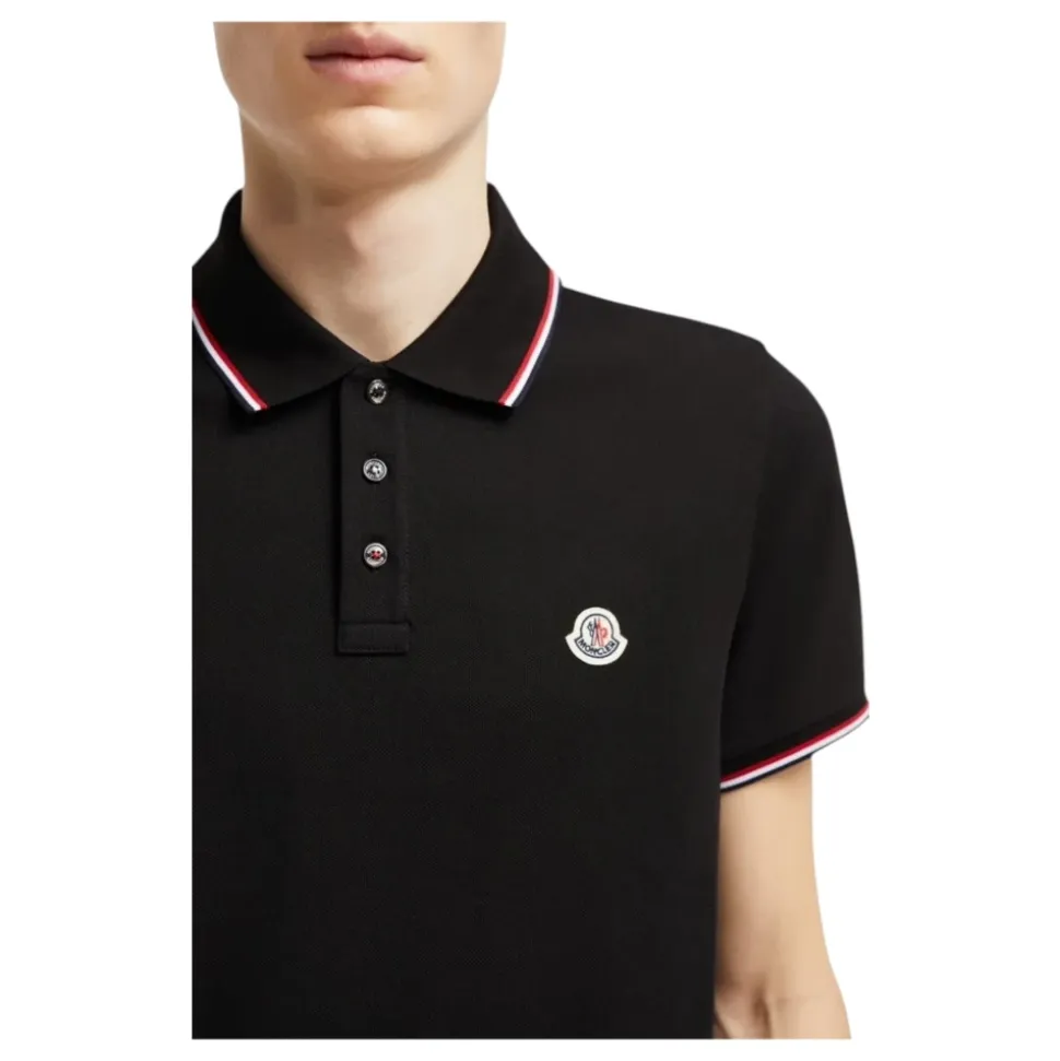 Polo à Tricolore en Noir