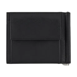 Porte-cartes compact en cuir régénéré avec clip