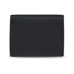 Portefeuille en Cuir Noir avec Appliqué Méduse