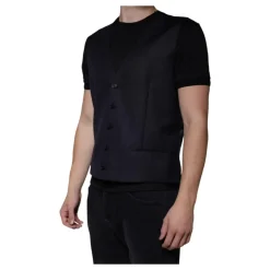 Robe Gilet en Laine Noire