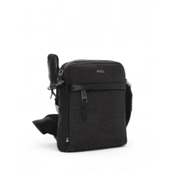 Sac bandoulière en cuir et textile