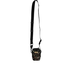 Sac bandoulière à motif léopard jacquard et plaque logo