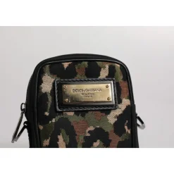 Sac bandoulière à motif léopard jacquard et plaque logo