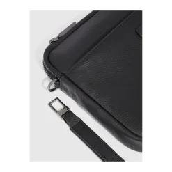 Sacoche homme en cuir porte-iPad®mini avec poignée amovible et protection RFID