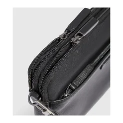 Sacoche homme en cuir porte-iPad®mini avec poignée amovible et protection RFID