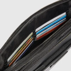 Sacoche homme en cuir porte-iPad®mini avec poignée amovible et protection RFID