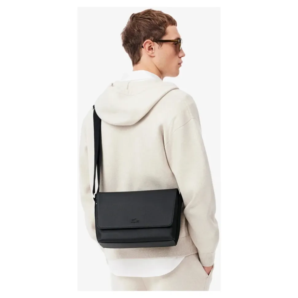 Sac à rabat classique pour homme en noir