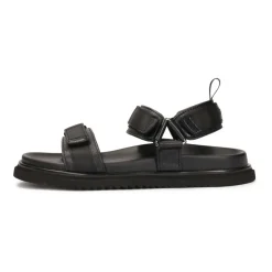 Sandales noires en cuir avec des sangles en velcro