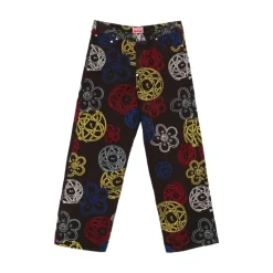 Shorts en denim brodé floral