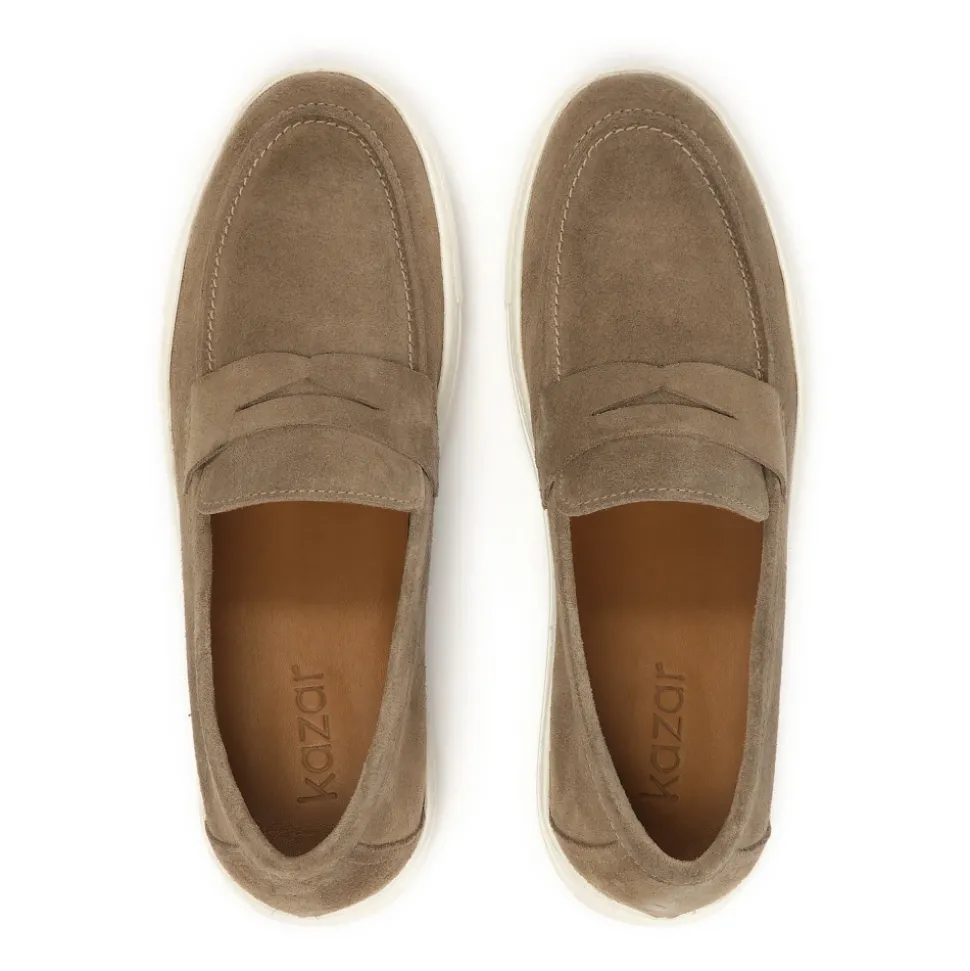 Sneakers taupe avec dessus slip-on