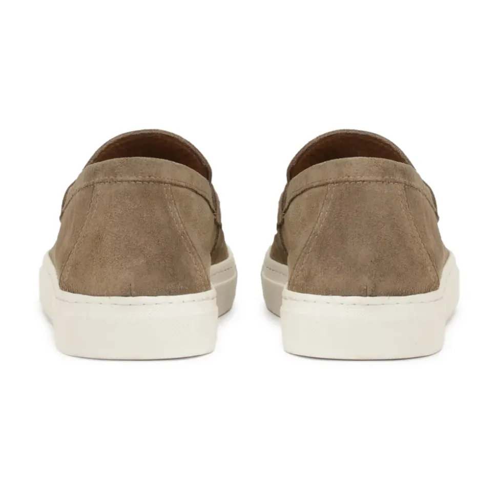 Sneakers taupe avec dessus slip-on