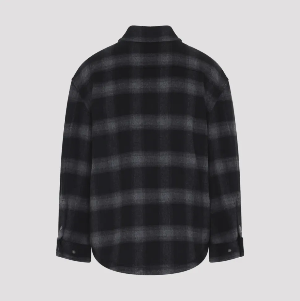 Surchemise matelassée en flanelle de laine