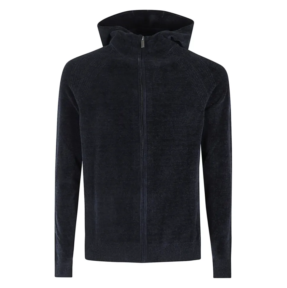 Sweat à capuche zippé en velours