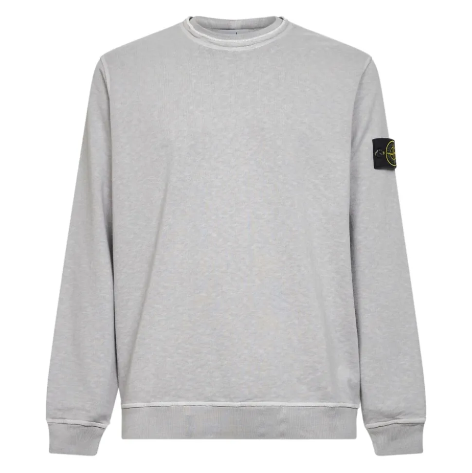 Sweatshirt col rond en molleton Malfilé effet 'Old'