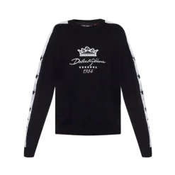 Sweat-shirt en coton noir à logo