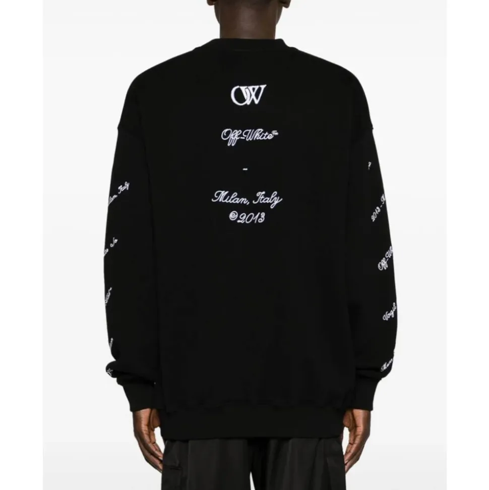 Sweatshirt Logo Skate Noir/Blanc Coton Italie