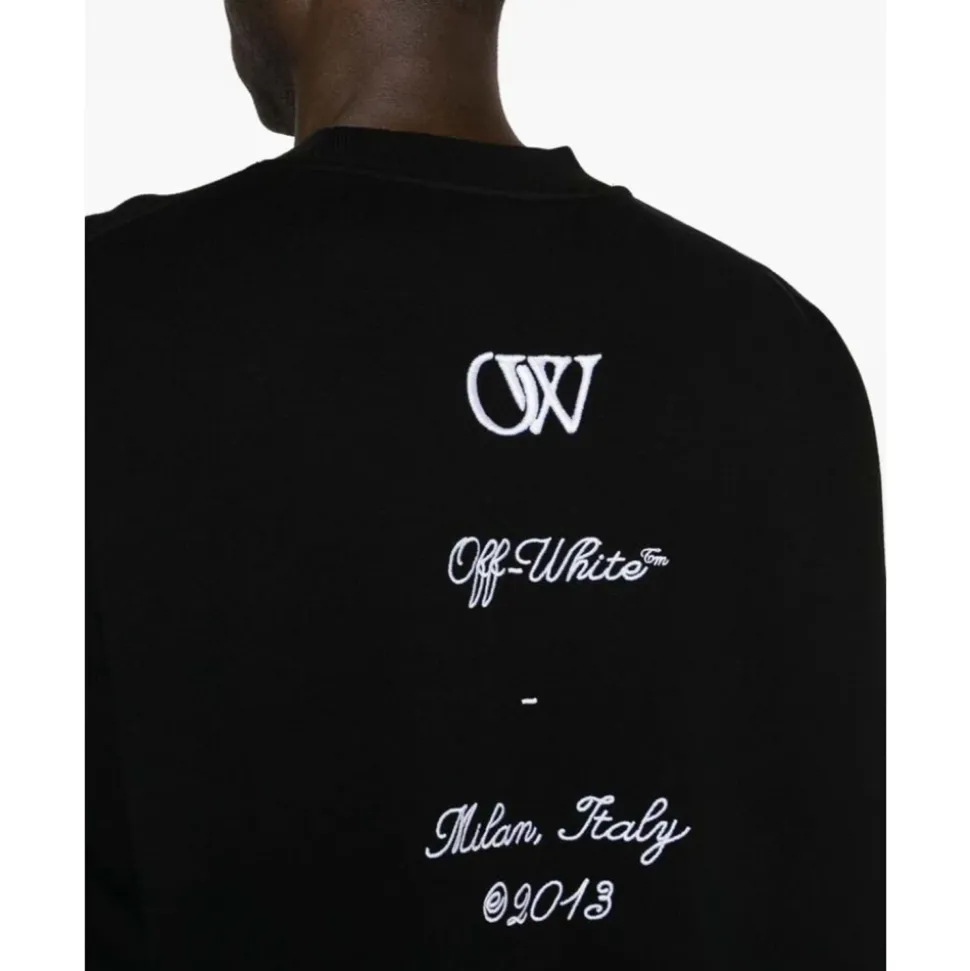 Sweatshirt Logo Skate Noir/Blanc Coton Italie