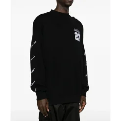 Sweatshirt Logo Skate Noir/Blanc Coton Italie