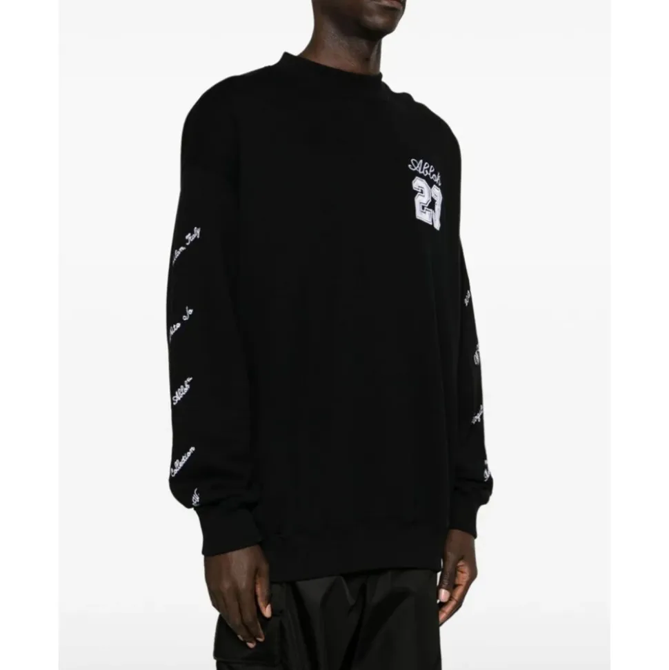Sweatshirt Logo Skate Noir/Blanc Coton Italie