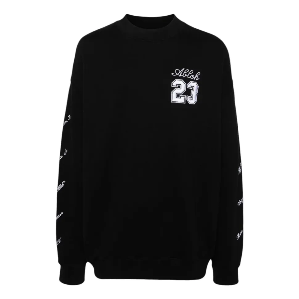 Sweatshirt Logo Skate Noir/Blanc Coton Italie