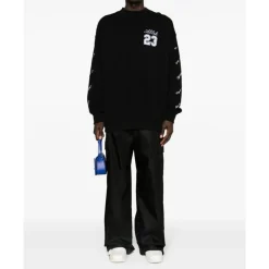 Sweatshirt Logo Skate Noir/Blanc Coton Italie
