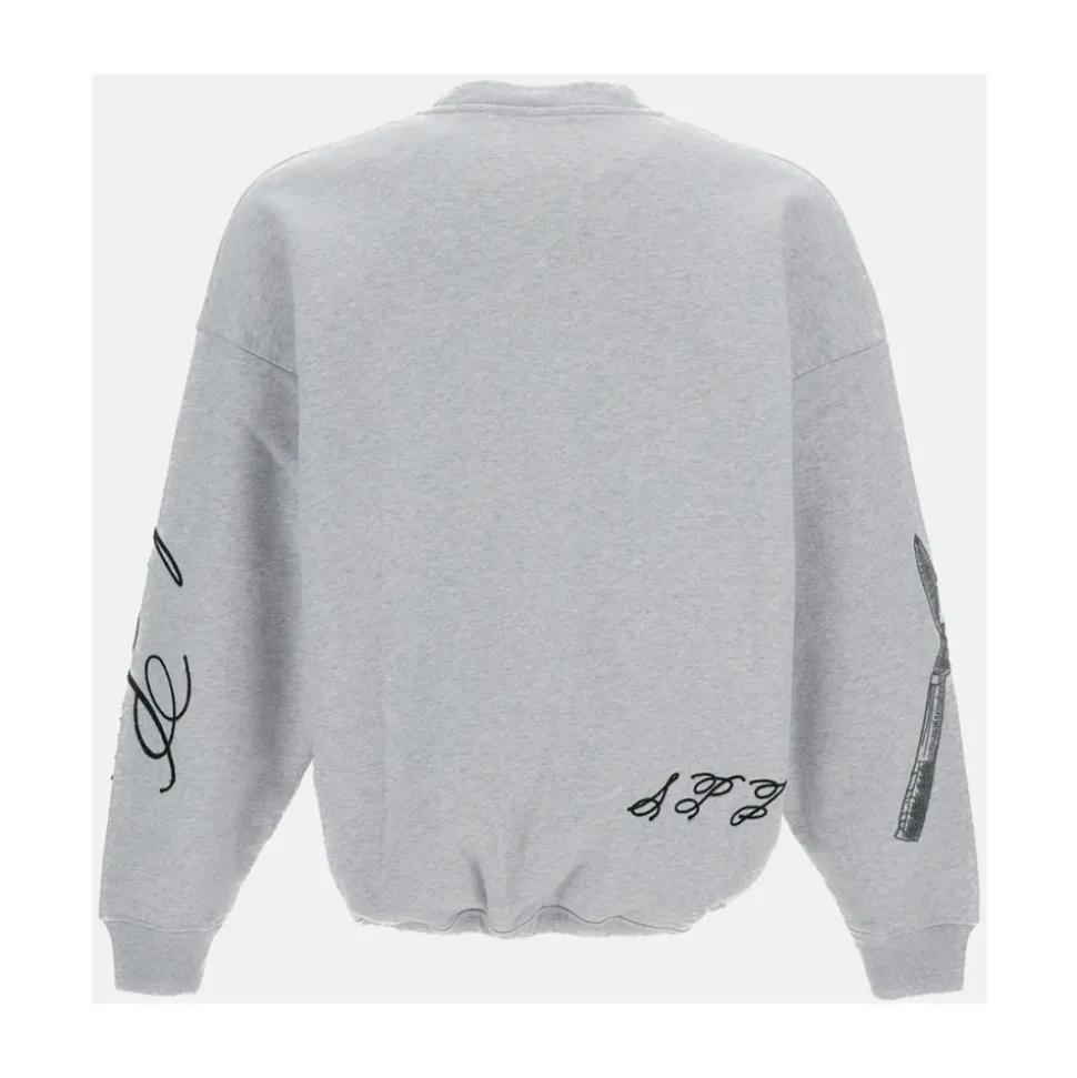 Sweat-shirt ras du cou avec broderie intégrale