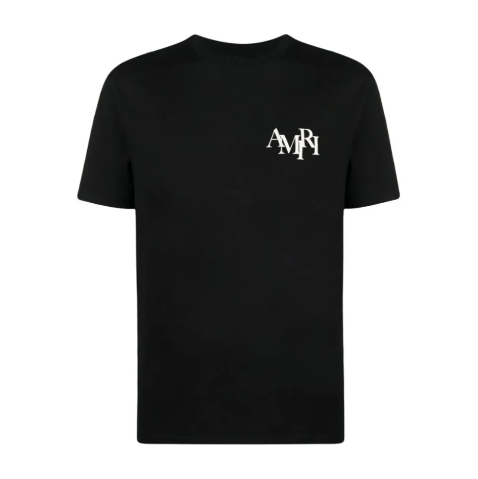 Tee-shirt à logo échelonné noir