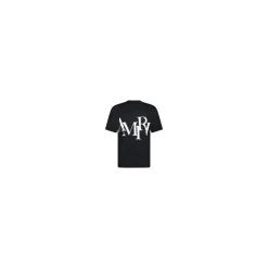 Tee-shirt à logo échelonné noir