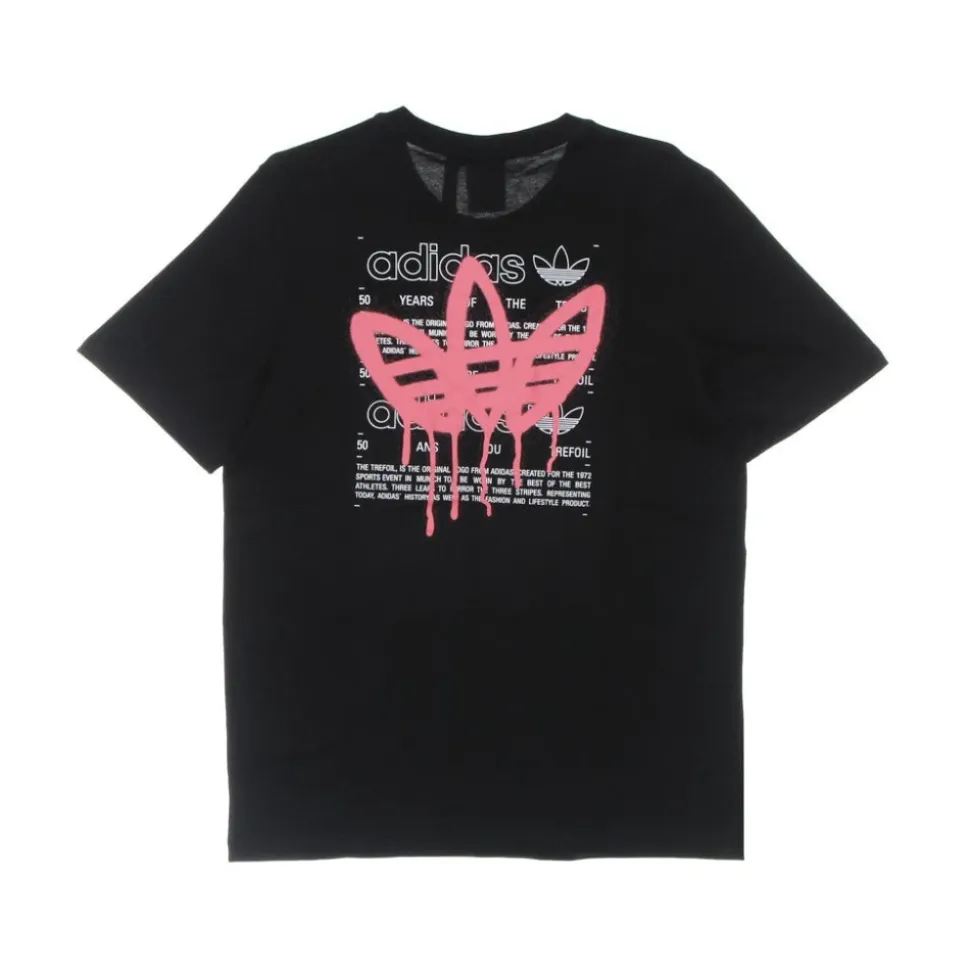 Tee-shirt noir à col rond avec logo imprimé