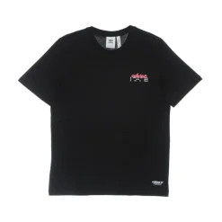 Tee-shirt noir à col rond avec logo imprimé