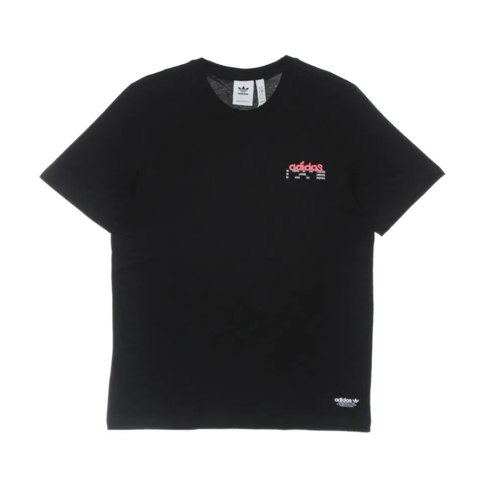 Tee-shirt noir à col rond avec logo imprimé