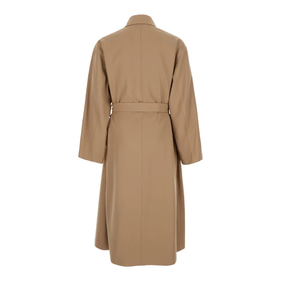 Trench-coat Beige en Laine