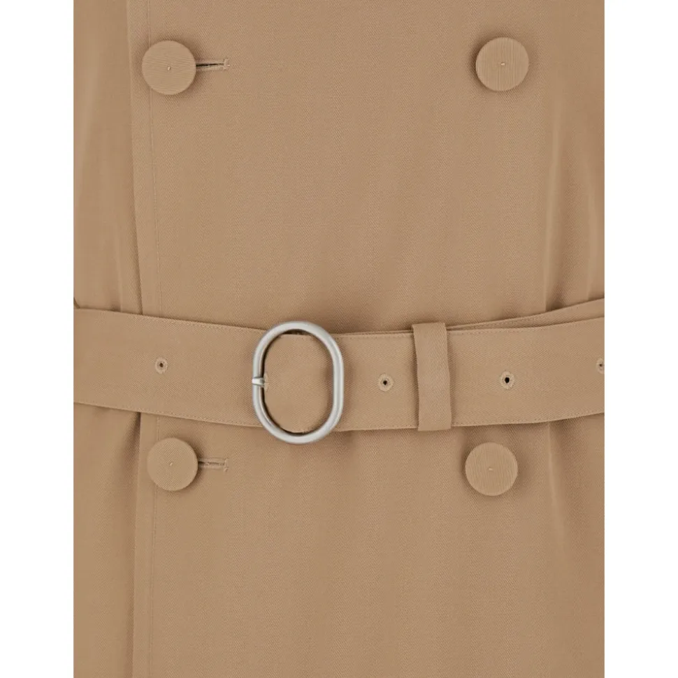 Trench-coat Beige en Laine