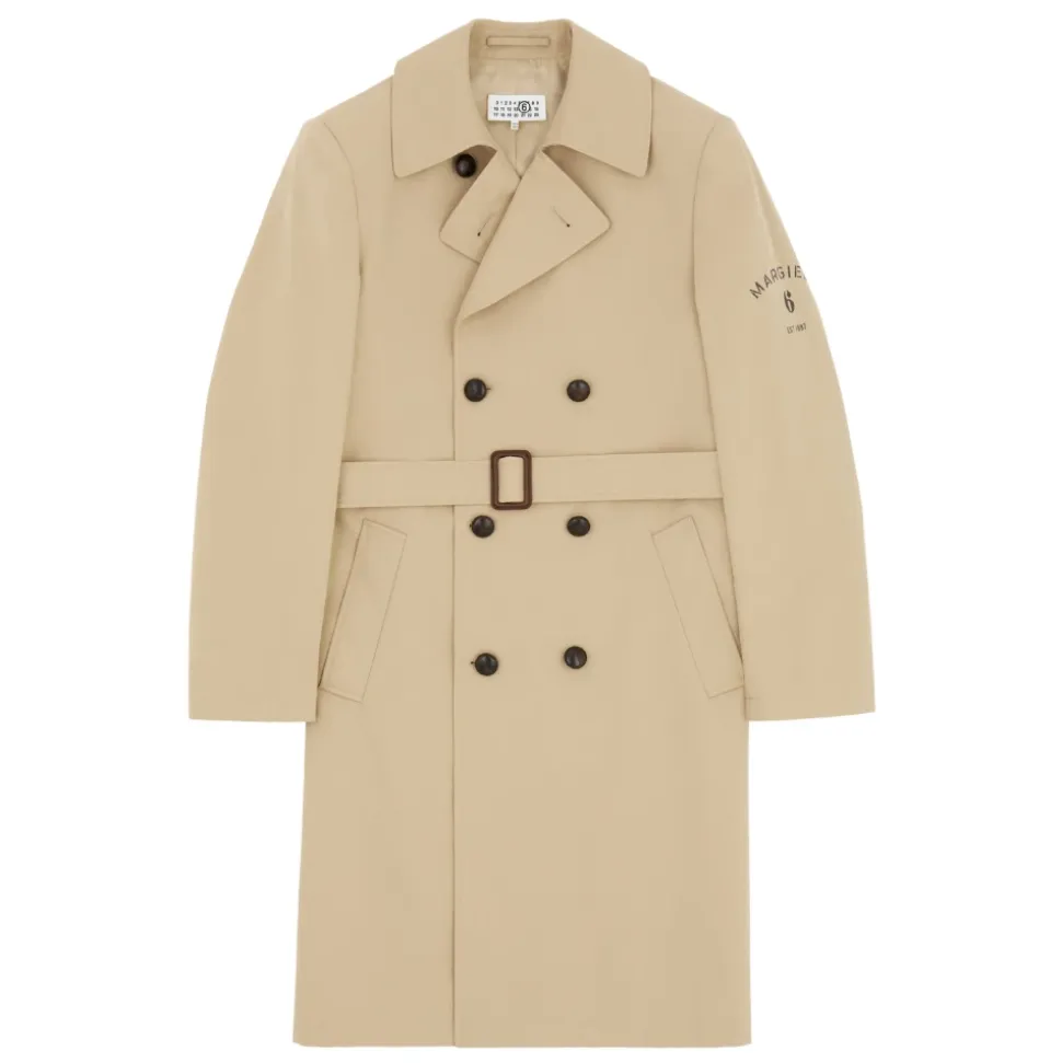 Trench-coat croisé ceinturé