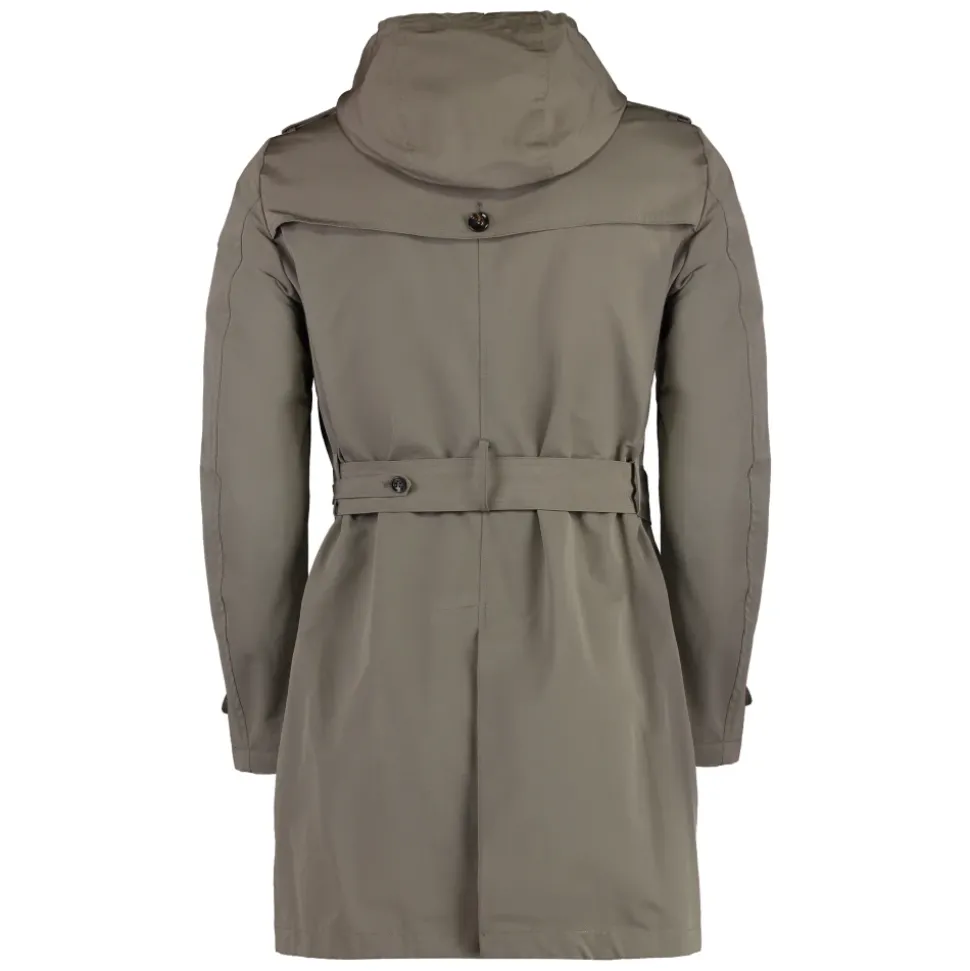 Trench en Coton avec Capuche Amovible