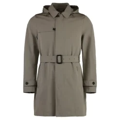 Trench en Coton avec Capuche Amovible