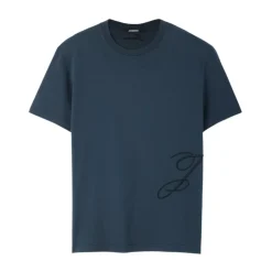 T-shirt Bleu avec Logo Brodé