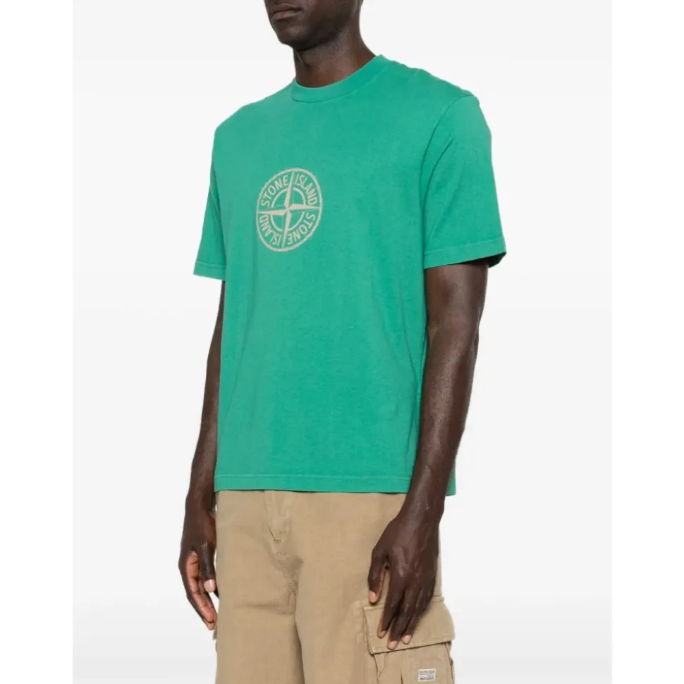 T-shirt coupe droite avec imprimé boussole intégral