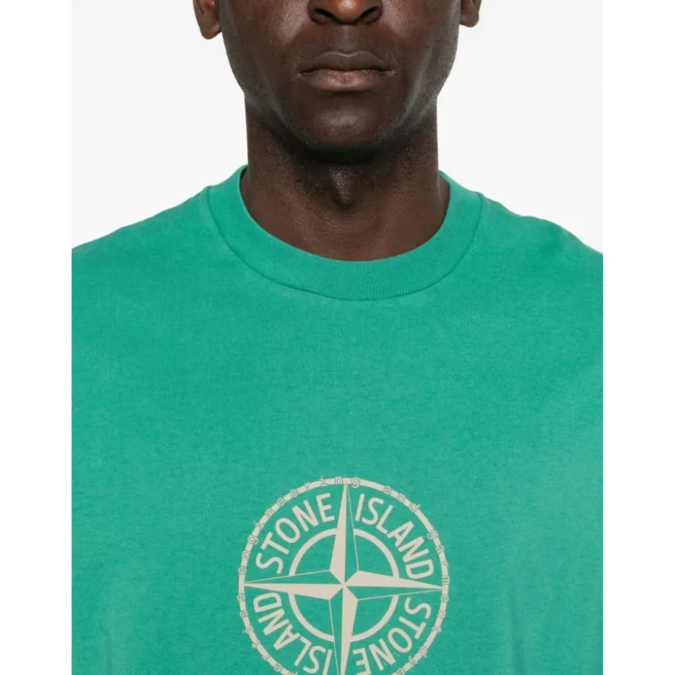 T-shirt coupe droite avec imprimé boussole intégral