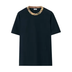 T-shirt en coton avec bordure à carreaux